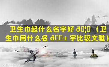 卫生巾起什么名字好 🦋 （卫生巾用什么名 🐱 字比较文雅）